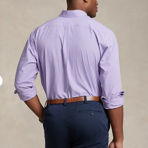 Gingham Poplin Shirt . Lavender/White - Picture 4 of 6
